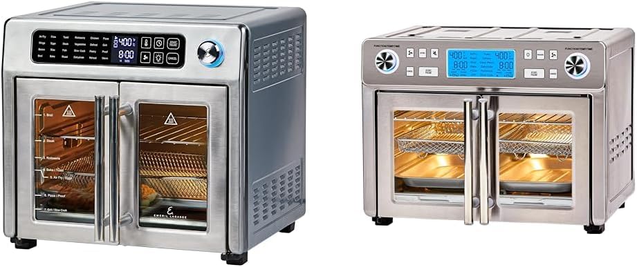 Emeril Lagasse 26 QT Extra Large Air Fryer, Convection Toaster Oven with French Doors & Dual Zone 360 Air Fryer Oven Combo with French Door, 25 QT Extra Large Family Size