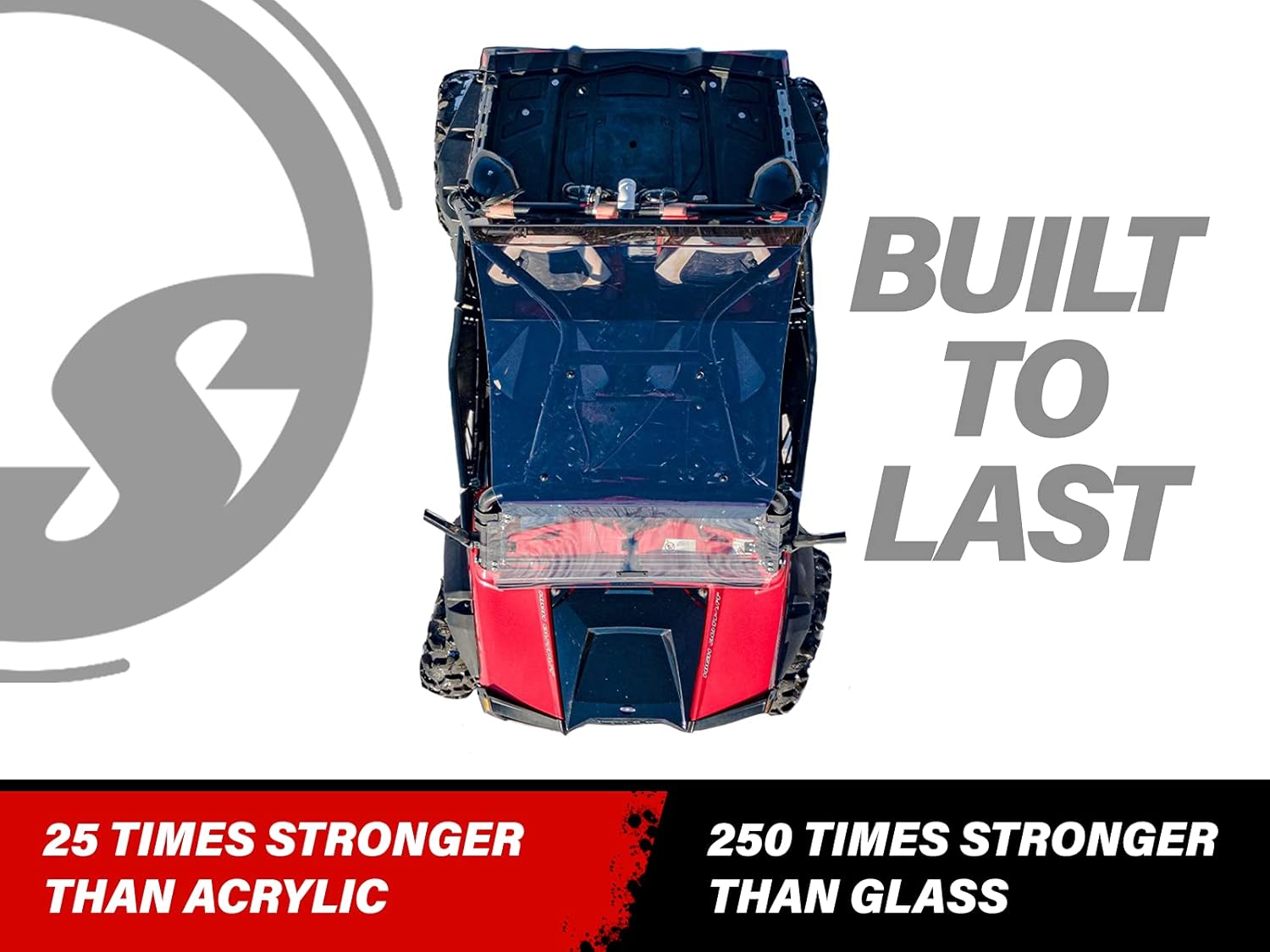 SuperATV Dark Tinted Roof for 2012+ Polaris RZR 570 | Increases Visibility! | Made of 1/4" Polycarbonate | Keeps Out Sun, Rain, & Debris | Sealed Edges | Rattle-Free Fit | USA Made!