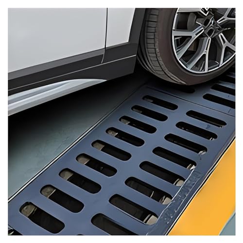 Drain Grate Rainwater Well Cover Cover Plate Grid For Driveway, Outdoor Rectangle Cast Iron Drain Cover Industrial Drain Strainers Grate, 6/8/10/12/14/16/18 Inch Width Stormwater Drain Grates