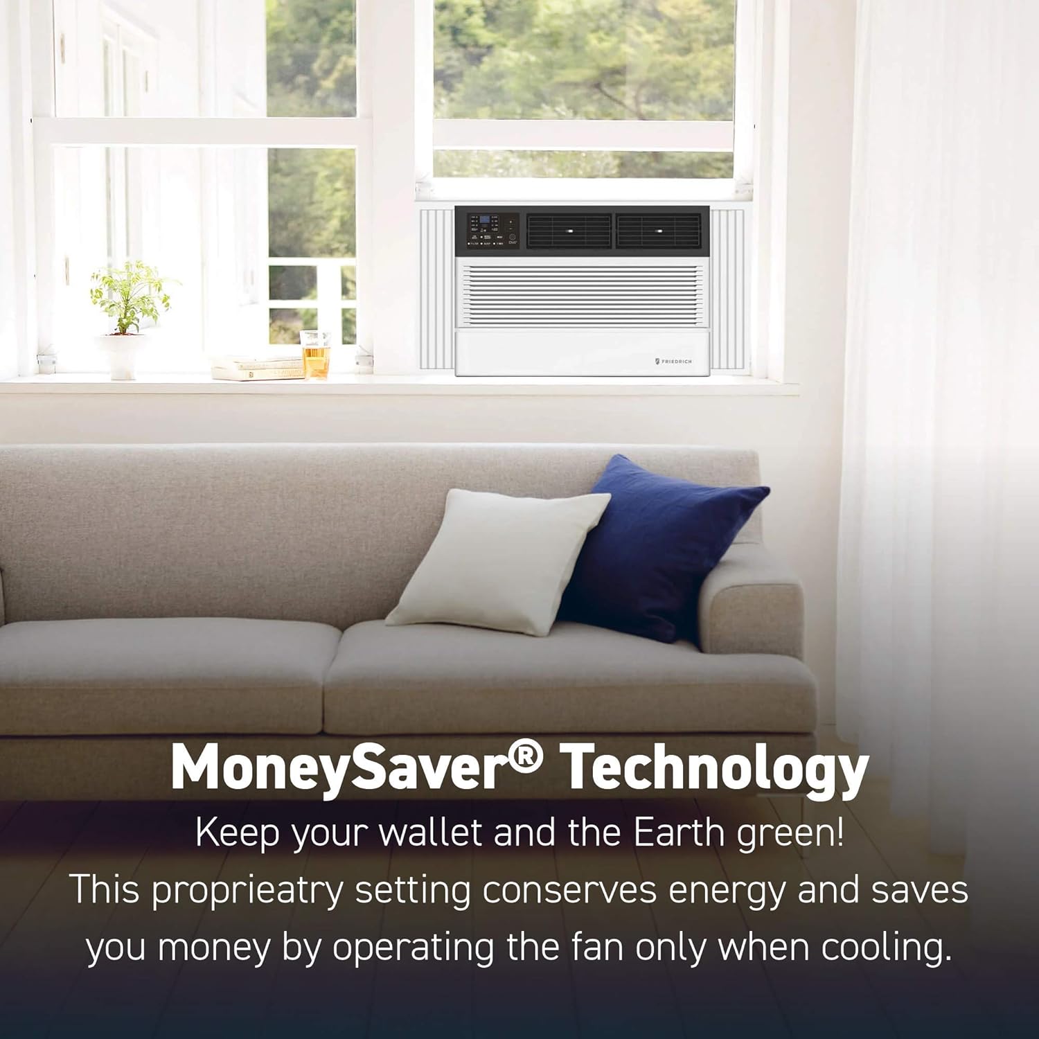 Friedrich CEW12B33A Chill Premier Smart Air Conditioner Window Unit, WiFi Mobile Control, White, Heating & Cooling Capacity (12000 BTU)