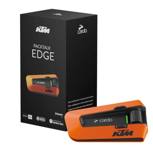 Cardo PACKTALK Edge Motorcycle Bluetooth Communication System Headset Intercom - Single Pack, Black