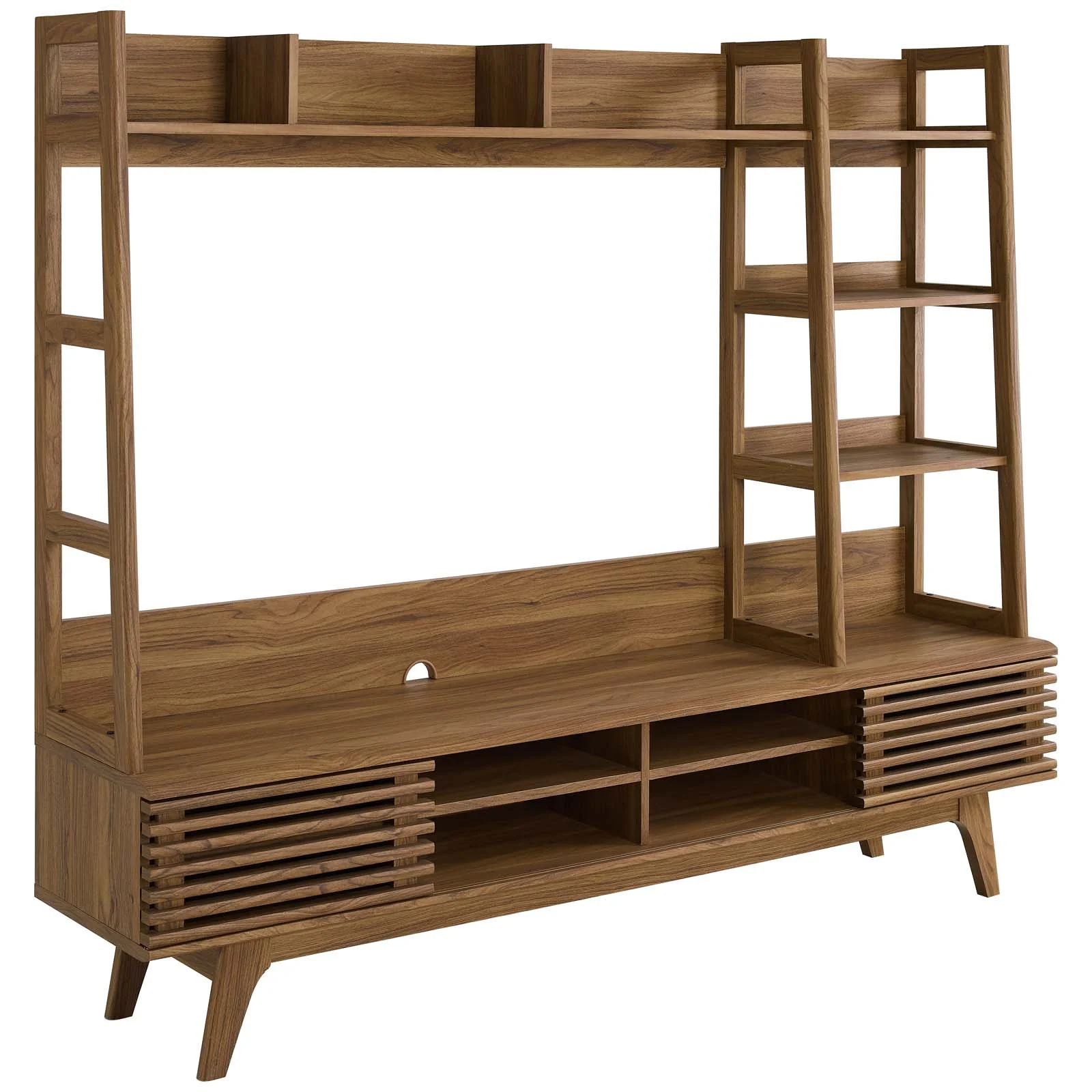 Modway Render TV Stand Entertainment Center in Walnut