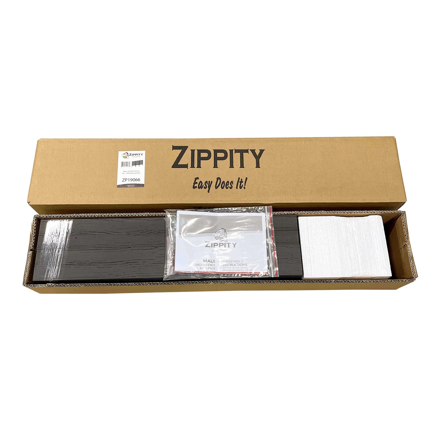 Zippity Outdoor Products Zp19066 2 H x 2 W No-Dig Charcoal WoodTek Vinyl Maui Garden Fence Kit - Shop Hardware Tools Online Store