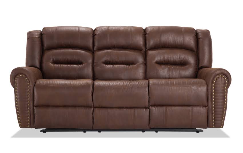 Miller Manual Reclining Sofa in Brown | Memory Foam | Transitional Sofas u0026 Couches Polyester by Bob&s Discount Furniture