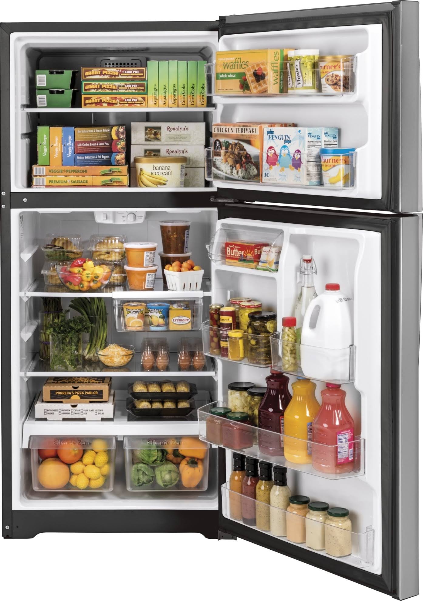 GE 21.9 cu.ft. Stainless Steel Top Freezer Refrigerator- GTS22KSNRSS