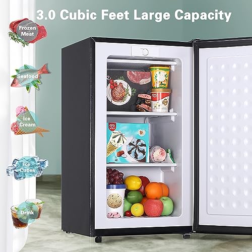 Anukis 3.0 Cu.ft Compact Upright Freezer, Mini Freezer with Removable Shelves For Home Apartment Office Basement or Dorms