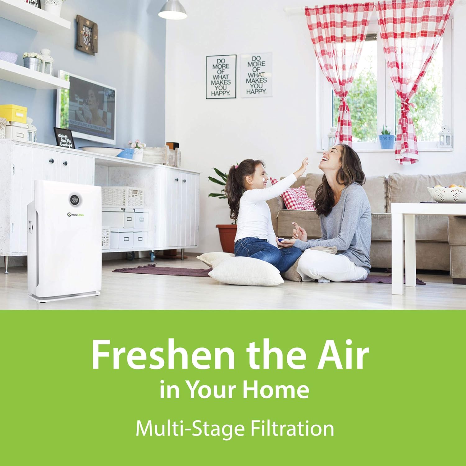 InvisiClean Claro Air Purifier &ndash; Covers 1500 Sq Ft - 4-in-1 H13 True HEPA, Ionizer, Carbon + UV-C Light - Air Purifier for Allergies & Pets, Home, Large Rooms, Smokers, Mold, Dust, Allergens, Odors, and Viruses - IC-4524