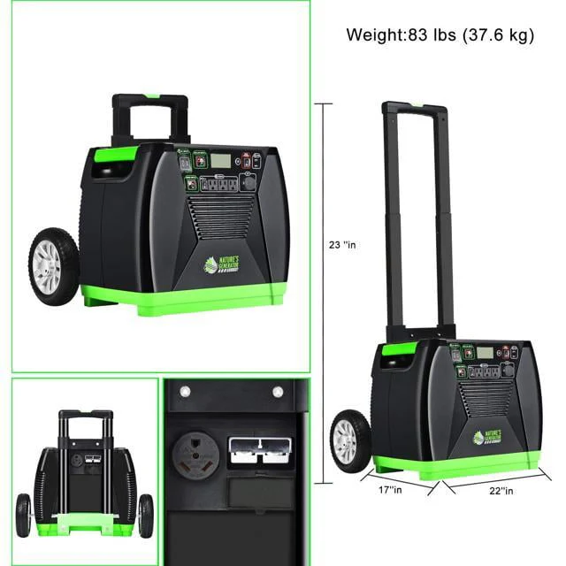 Nature's Generator Elite Portable Solar & Wind Powered 3600 Watts Generator