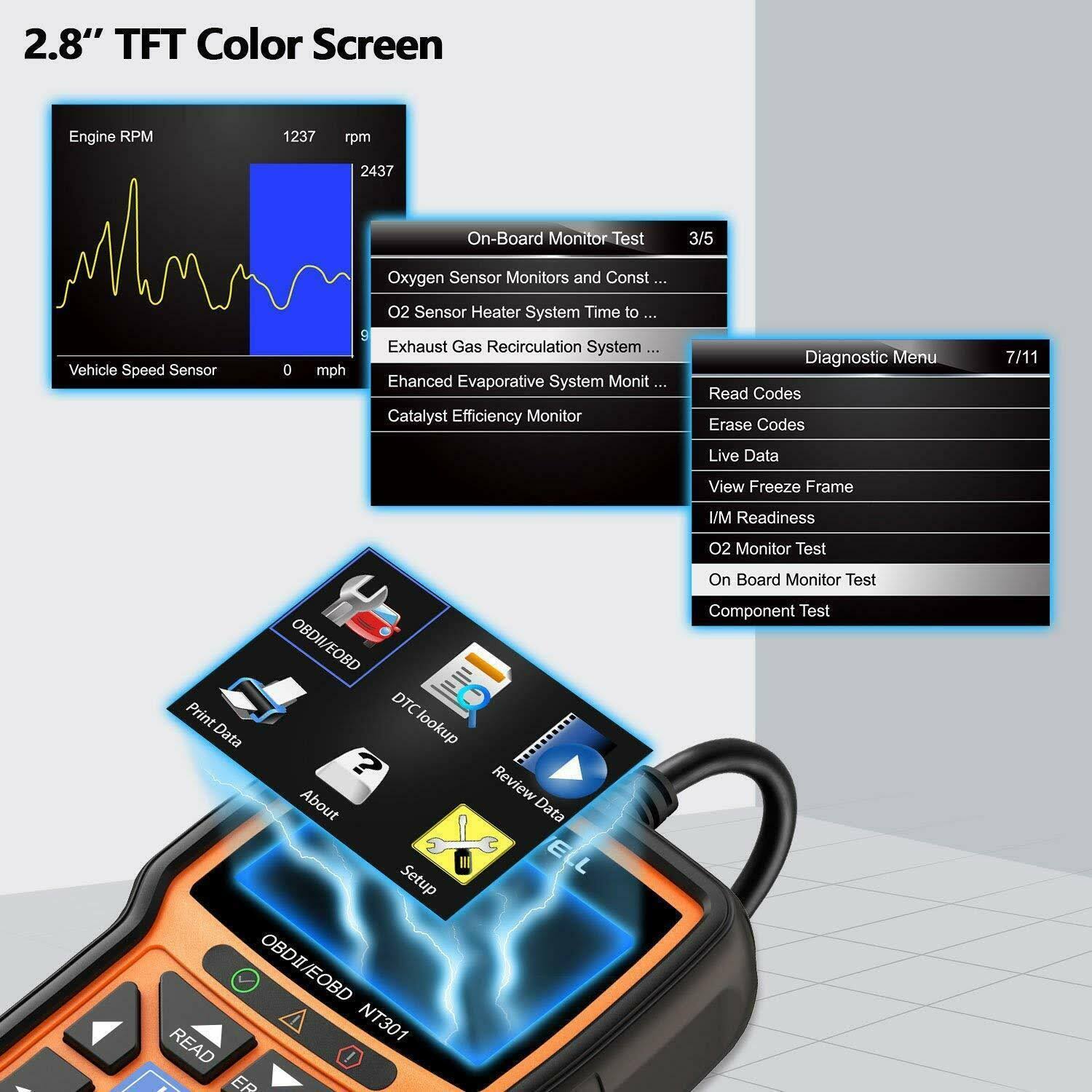 Foxwell NT301 OBD2 Scanner Professional Mechanic OBDII Diagnostic Code Reader