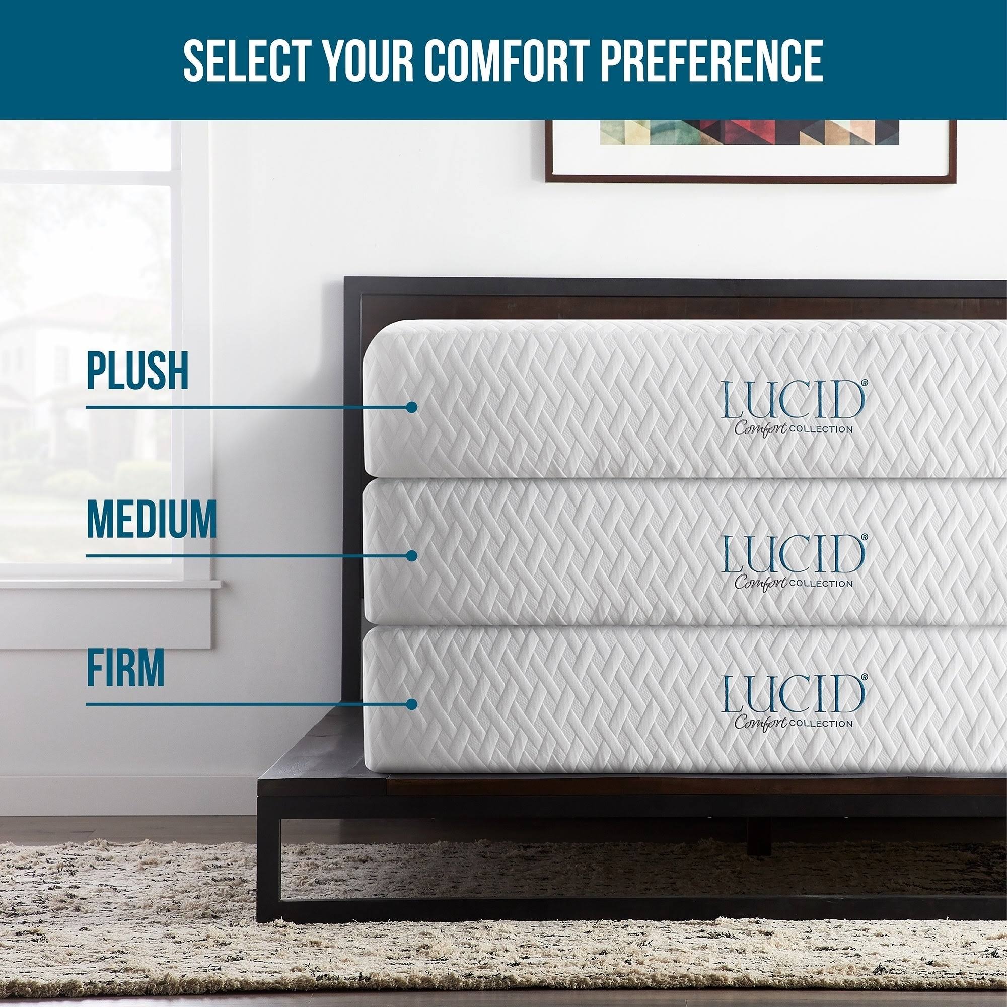 Lucid Comfort Collection 10-Inch Gel Memory Foam Mattress - Mulitple Options Plush 10in Mattress Only