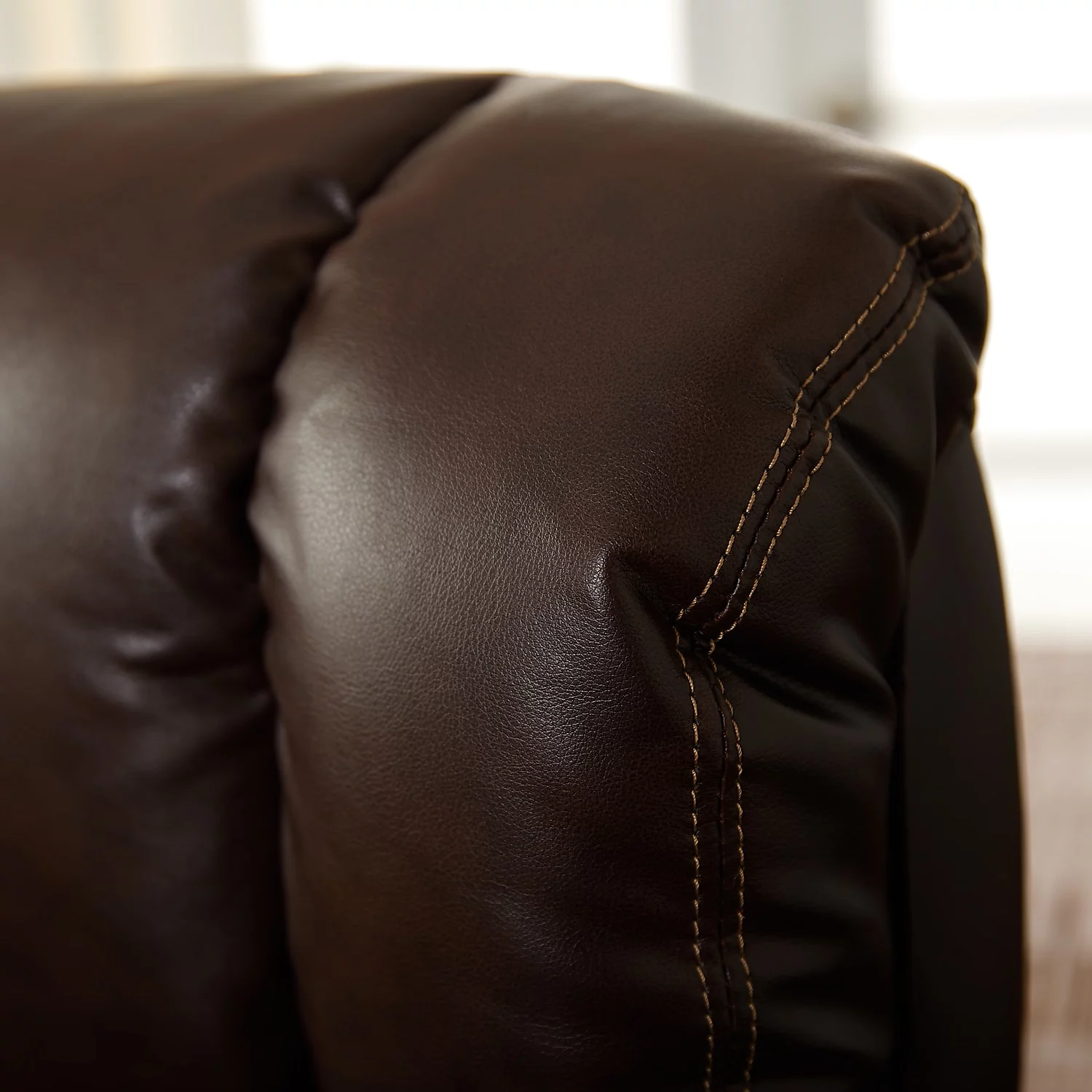 La-Z-Boy Fairmont Ergonomic Faux Leather Executive Big & Tall Chair 400 lb. Capacity Biscuit Brown