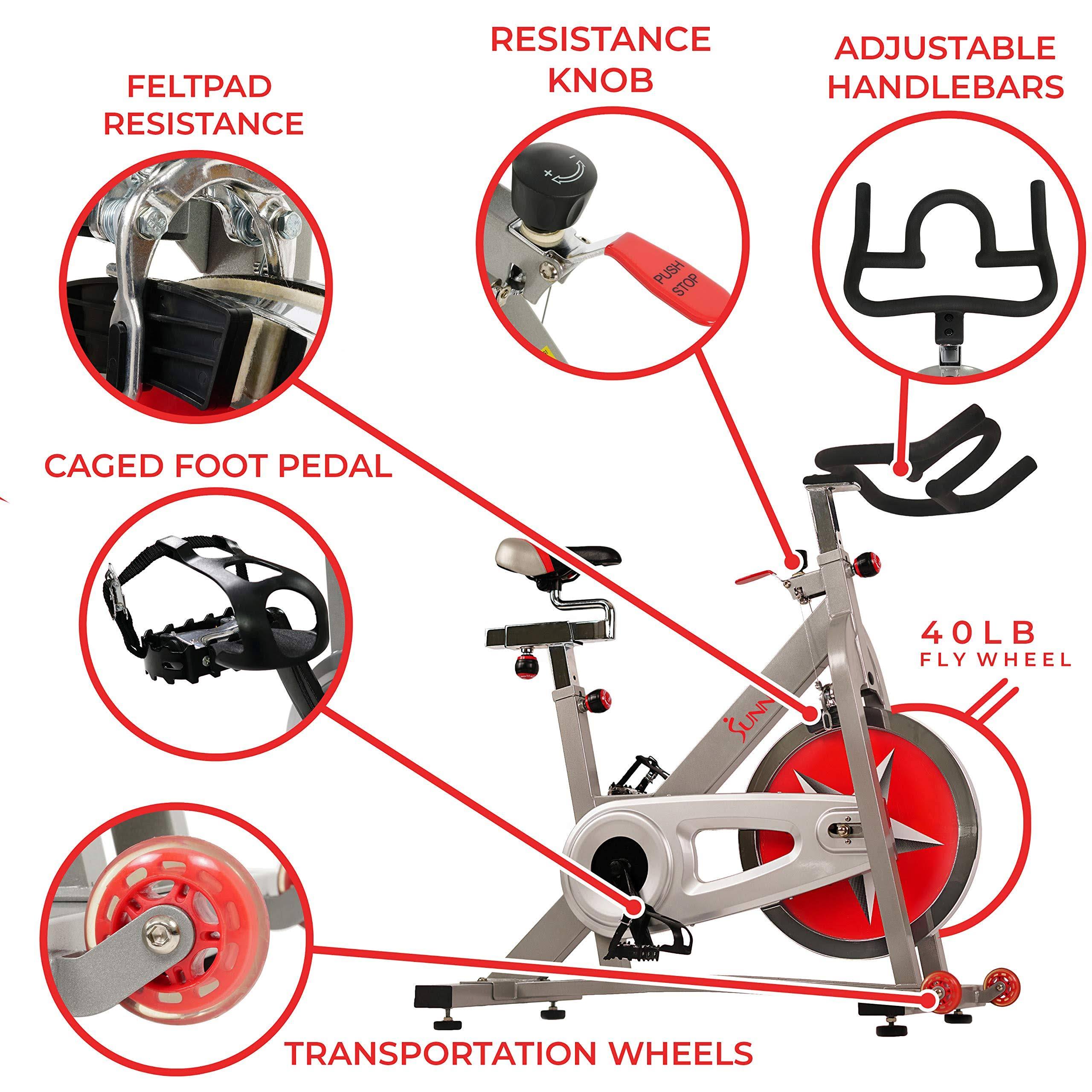 Sunny Health u0026 Fitness Pro Indoor Cycling Bike, Grey