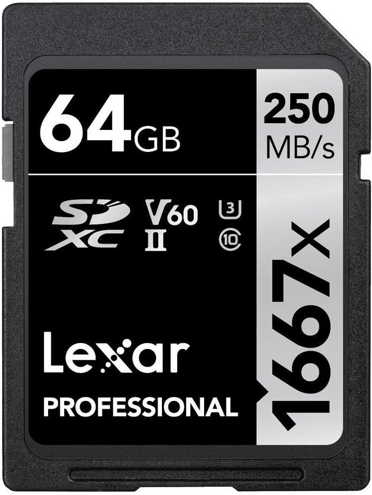 Lexar Professional 1667x 128GB (2-Pack) SDXC UHS-II Cards, Up To 250MB/s Read, for Professional Photographer, Videographer, Enthusiast (LSD128CBNA16672)