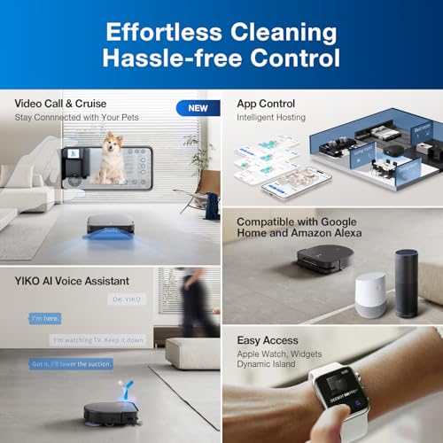ECOVACS DEEBOT T30S Robot Vacuum and Mop, 11000Pa, ZeroTangle Technology, TruEdge Adaptive Edge Mopping, Hot Water Mop Washing, Self-Emptying, Self Refilling, Auto-Mop Lifting, Obstacle Avoidance