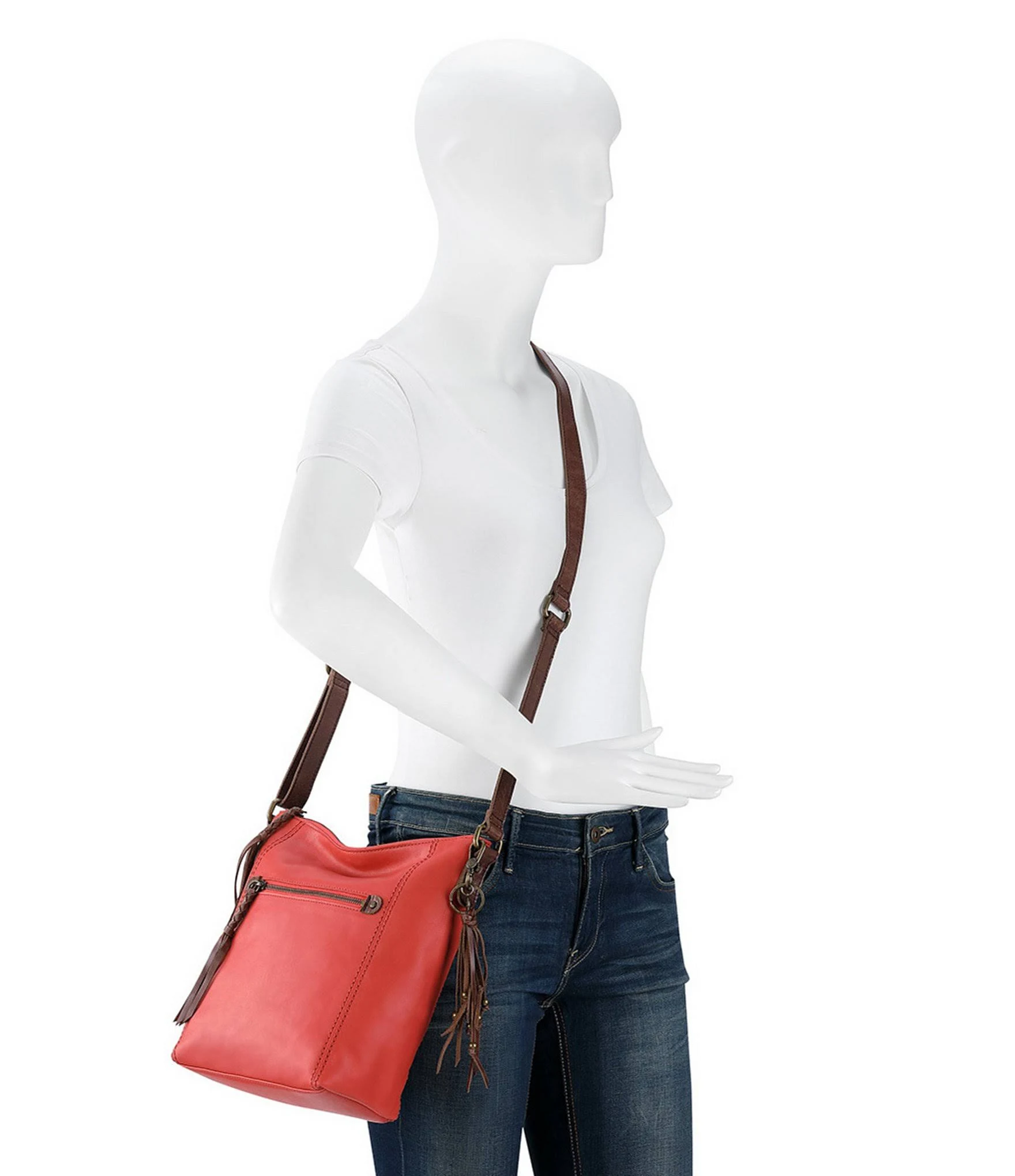 The Sak Ashland Leather Crossbody - Dusty Coral