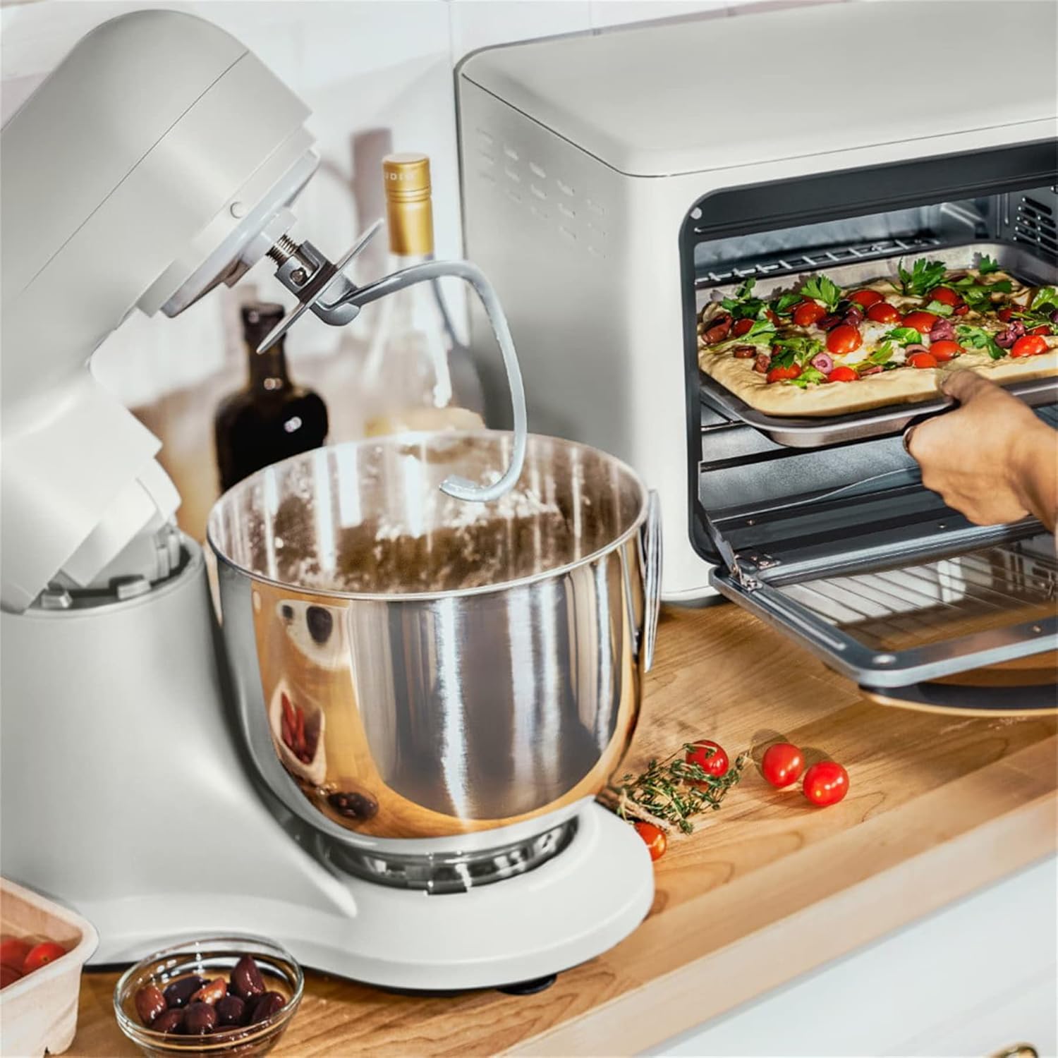 5.3QT Capacity Lightweight & Powerful Tilt-Head Stand Mixer, White Icing by Drew Barrymore