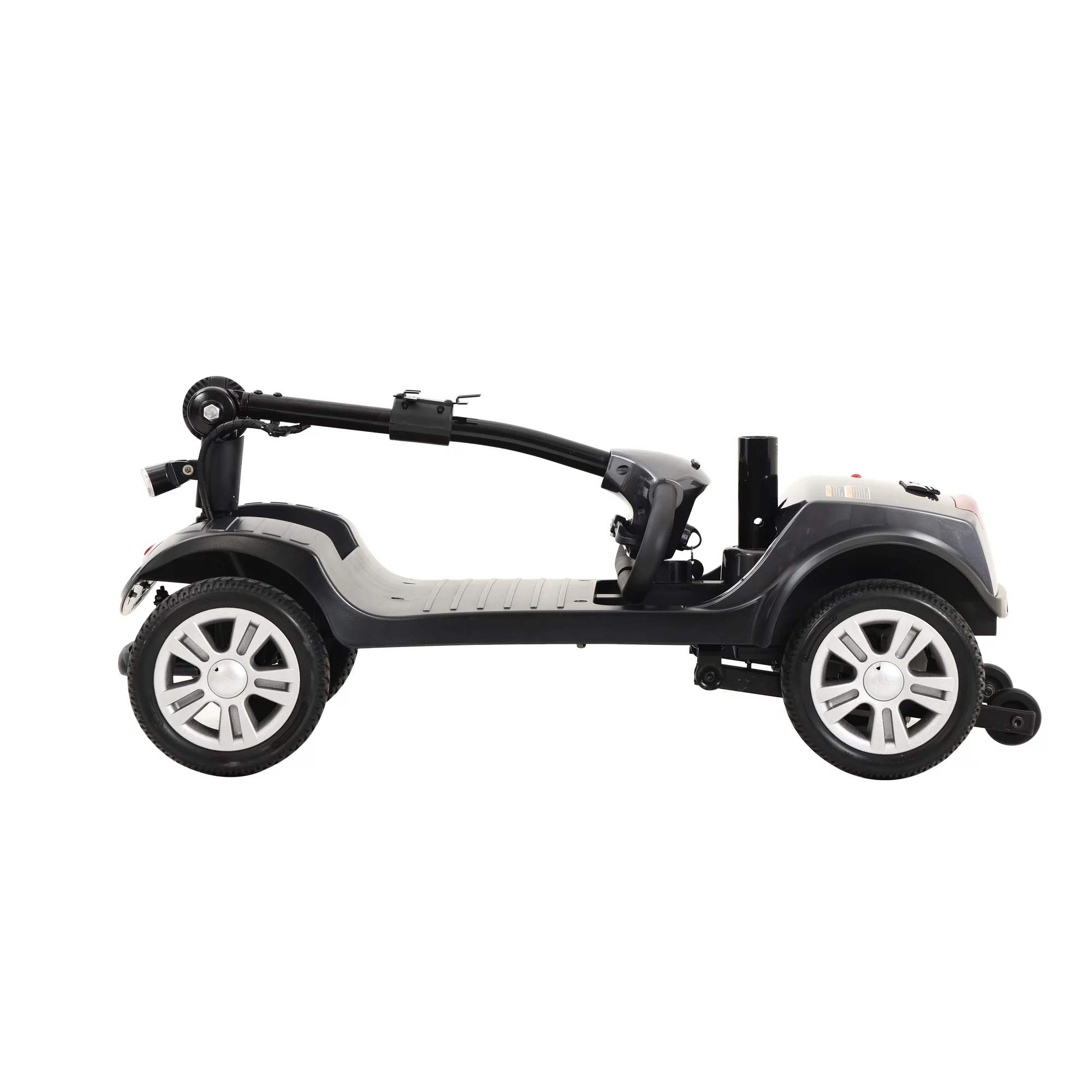 BTMWAY Mobility Scooter, 4 Wheels Electric Scooter for Seniors, Compact Folding Travel Mobility Scooters for Adult, Transformer Mobility Scooter with Swivel Seat, Front and Rear LED Light, Silver