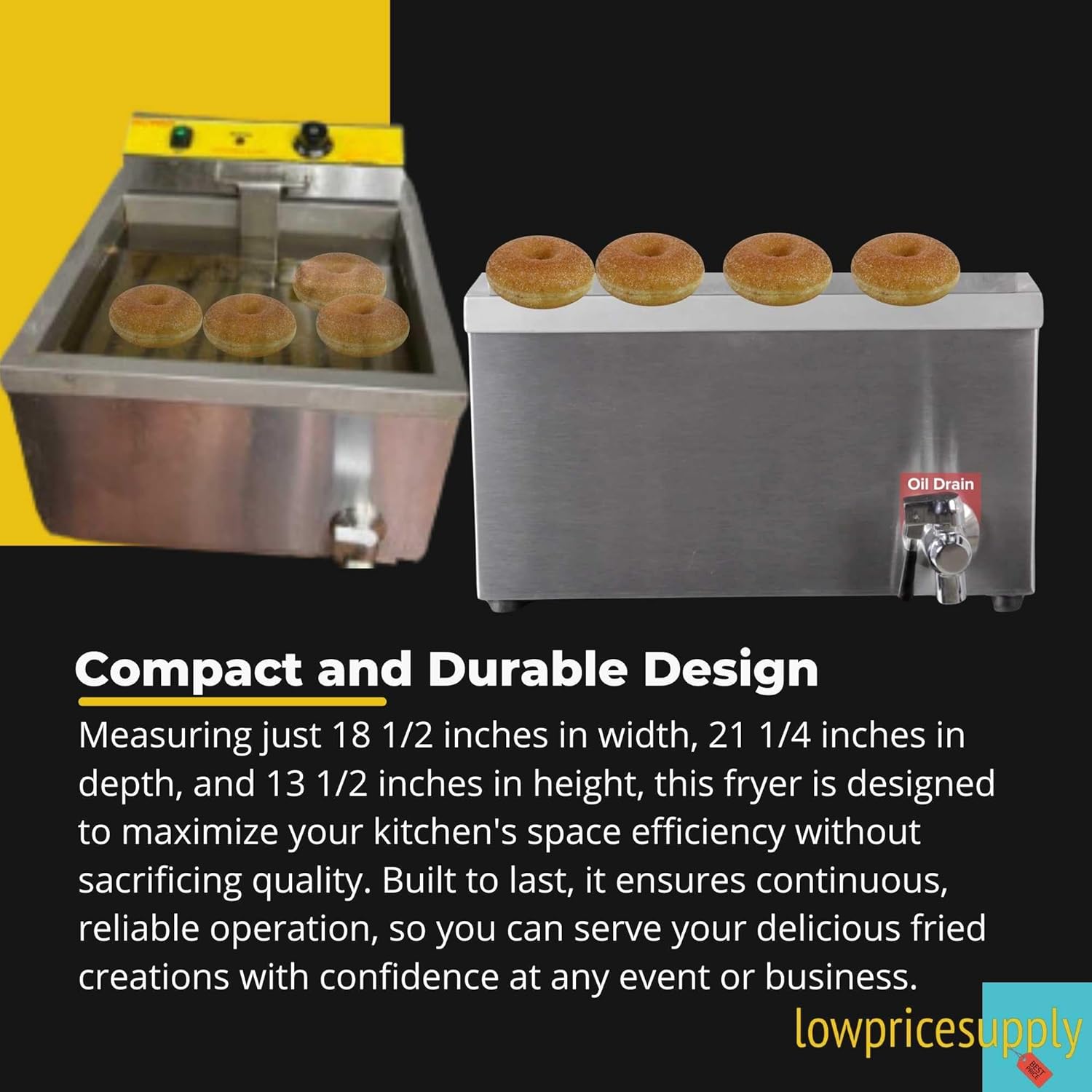 25 lb. Funnel Cake/Donut Fryer - 120V For making golden funnel cakes, donuts, churros, and other fried pastries.