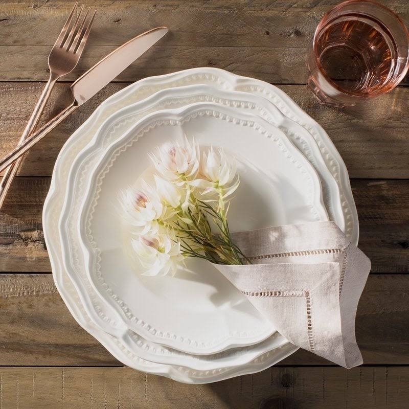 Red Vanilla Classic White 18 Piece Dinner Set, Service for 6
