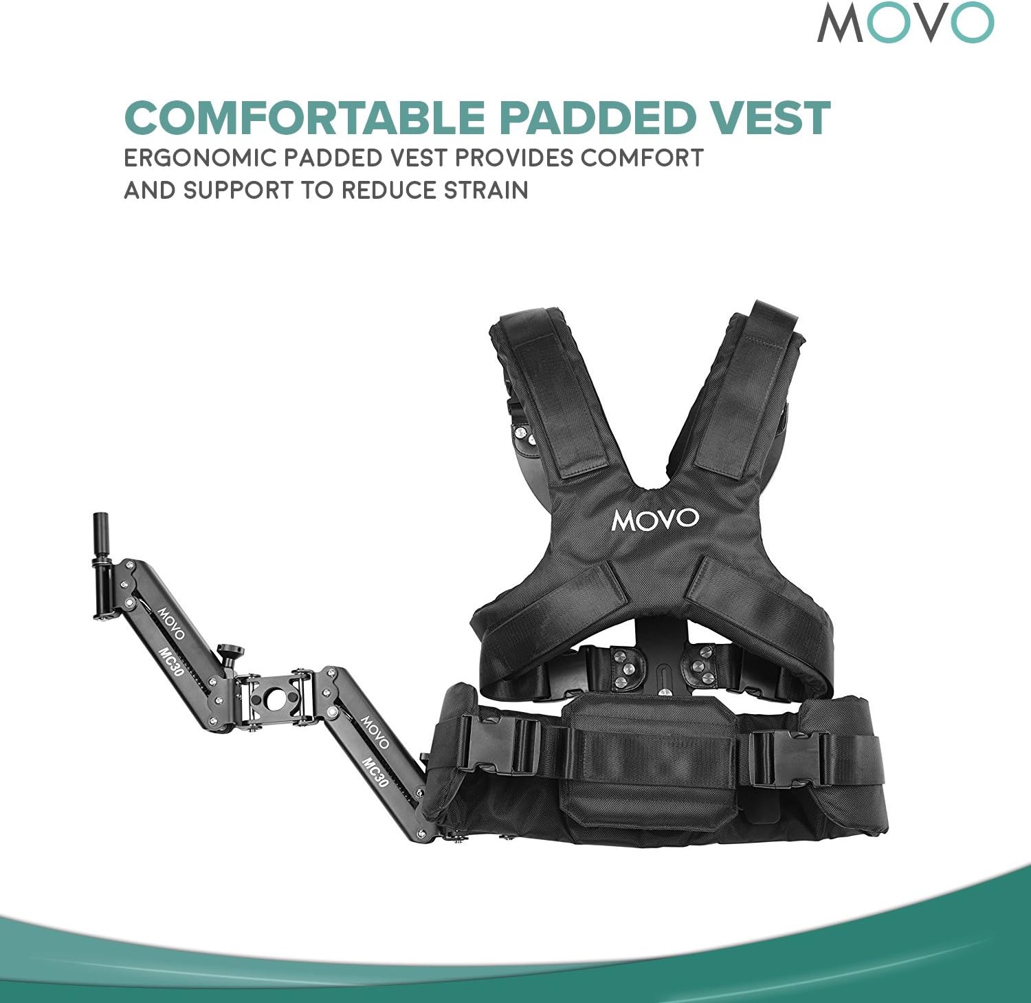Movo X100 Ultimate Steadycam System Bundle - Includes Handheld Video Stabilizer, Vest with Dual Articulating Arm, LCD Field Monitor and Deluxe Carrying Case