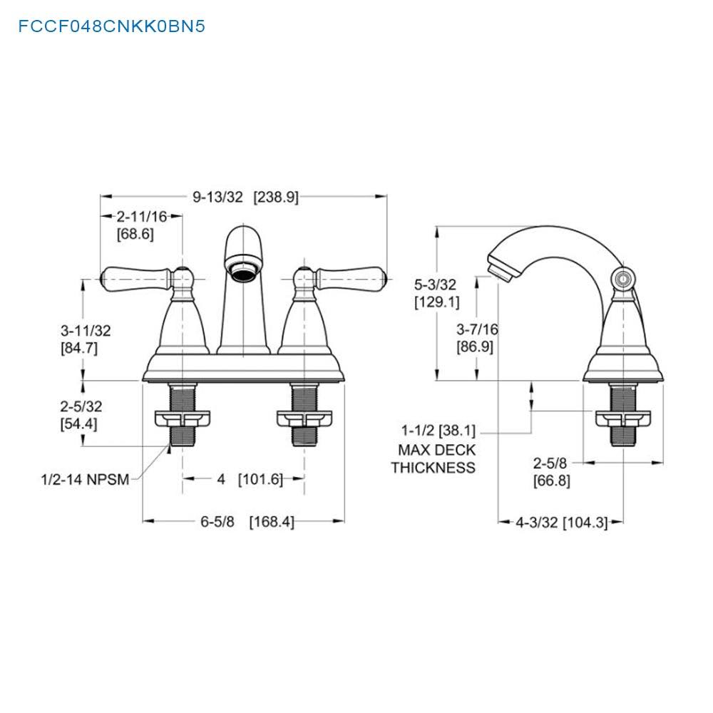 Pfister Canton 4x22 Centerset 2-Handle Bathroom Faucet Brushed Nickel F-048-CNKK