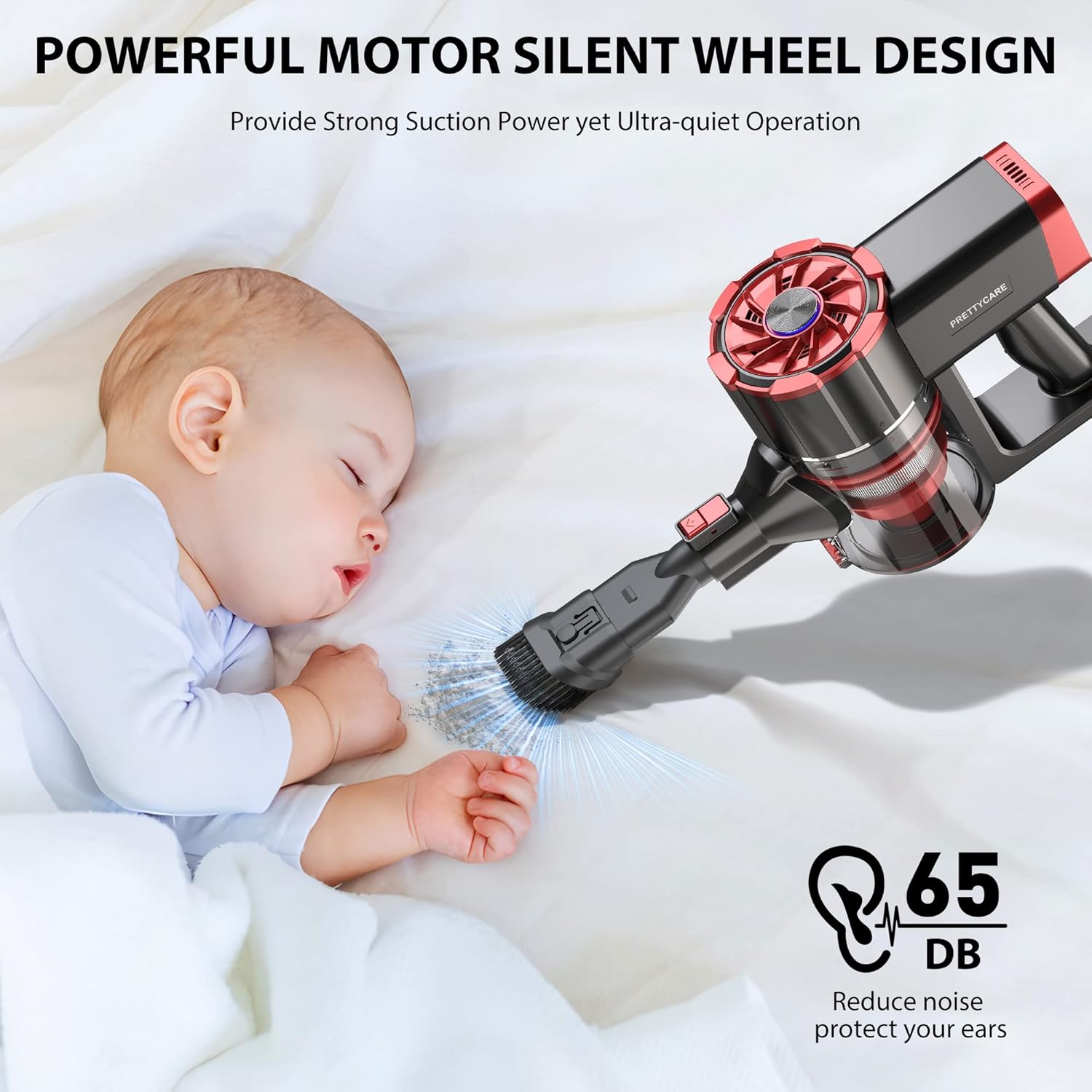Cordless Vacuum Cleaner, 180W Powerful Suction Stick Vacuum with 35min Long Runtime Detachable Battery, 4 in 1 Lightweight Quiet Vacuum Cleaner Perfect for Hardwood Floor Pet Hair
