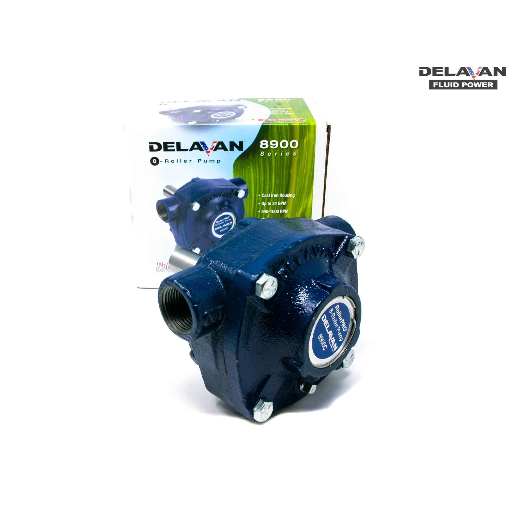 Delavan 8 Roller Pro Pump Cast Iron, 8900C