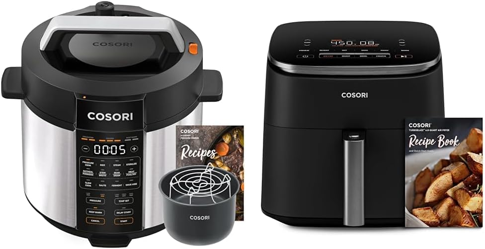 COSORI Electric Pressure Cooker 6 Quart, 9-in-1 Instant Multi Cooker & Air Fryer TurboBlaze 6.0-Quart Compact Airfryer that Roast, Bake, Proof, 9 Functions