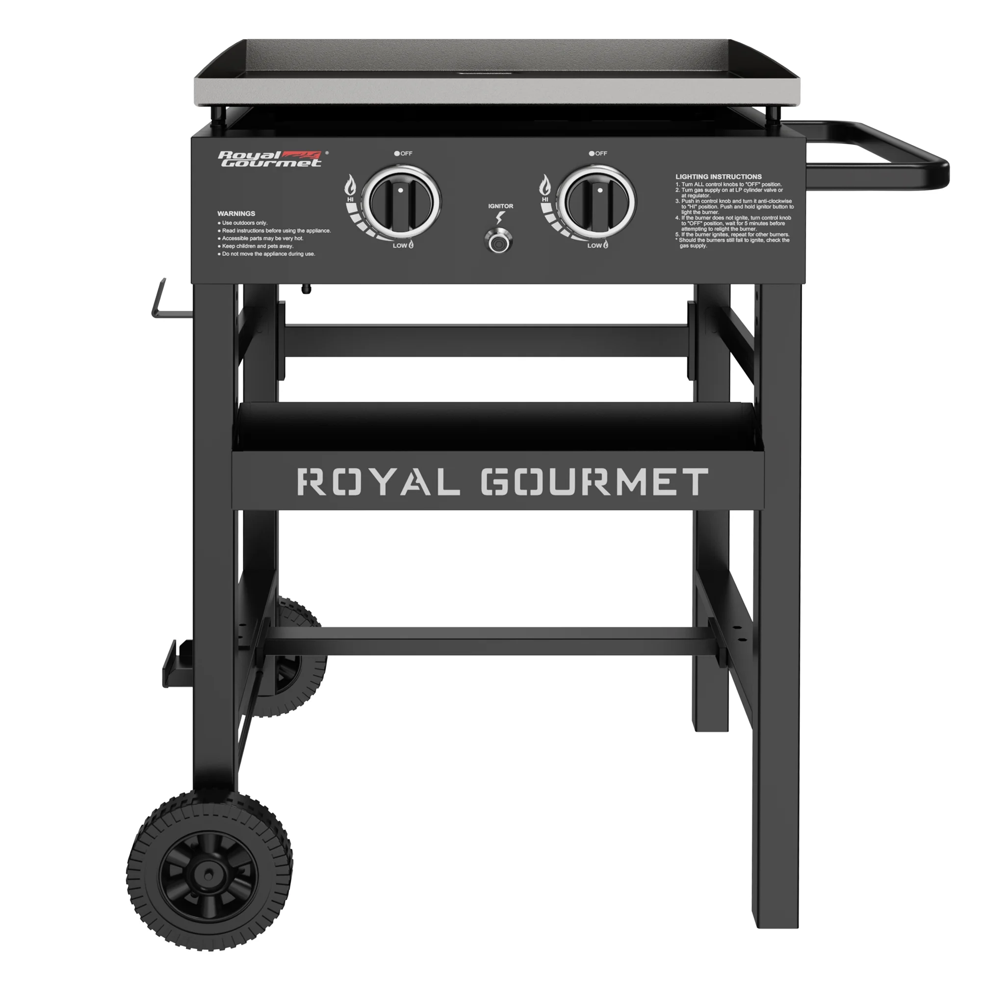 Royal Gourmet GB2000N 23-Inch Flat Top Gas Griddle, 2-Burner Outdoor Griddle - Curated Treasures Market
