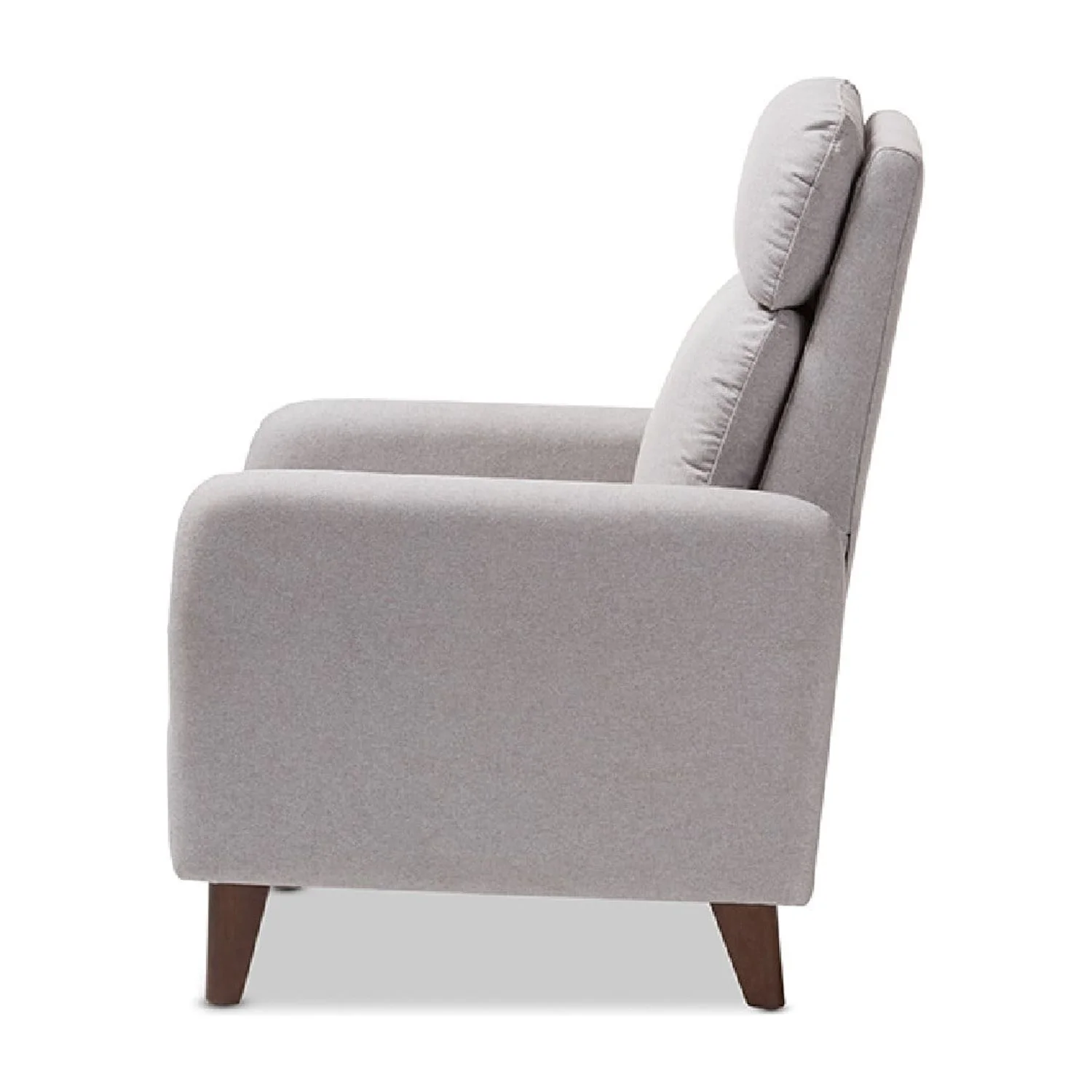 Baxton Studio Casanova Mid-century Modern Light Grey Fabric Upholstered Lounge Chair