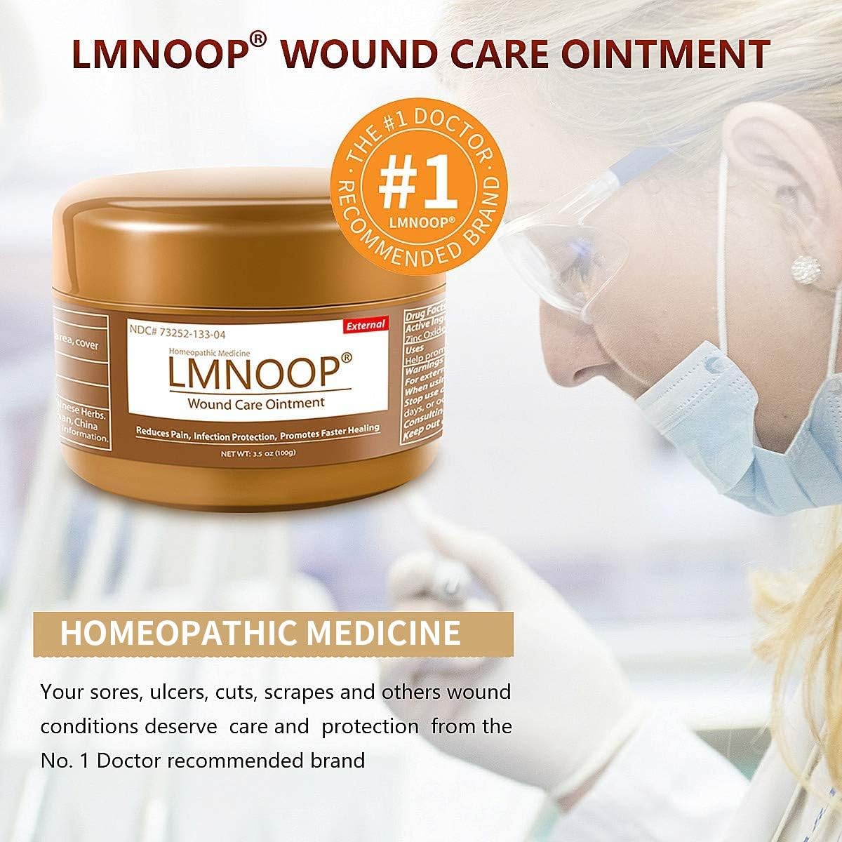 LMNOOP® Bed Sore Cream - Infection Protection Skin Healing Treatment Wound Care Supplies, Medical Grade First Aid Ointment for Bed & Pressure Sores Diabetic Ulcers