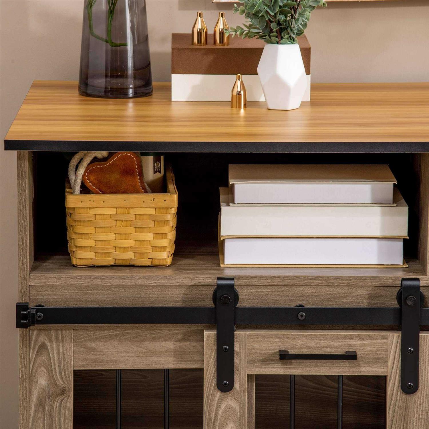 PawHut Dog Crate Furniture for Large Dogs Double Dog Kennel for Small Dogs with Shelves - Pet Supplies online store