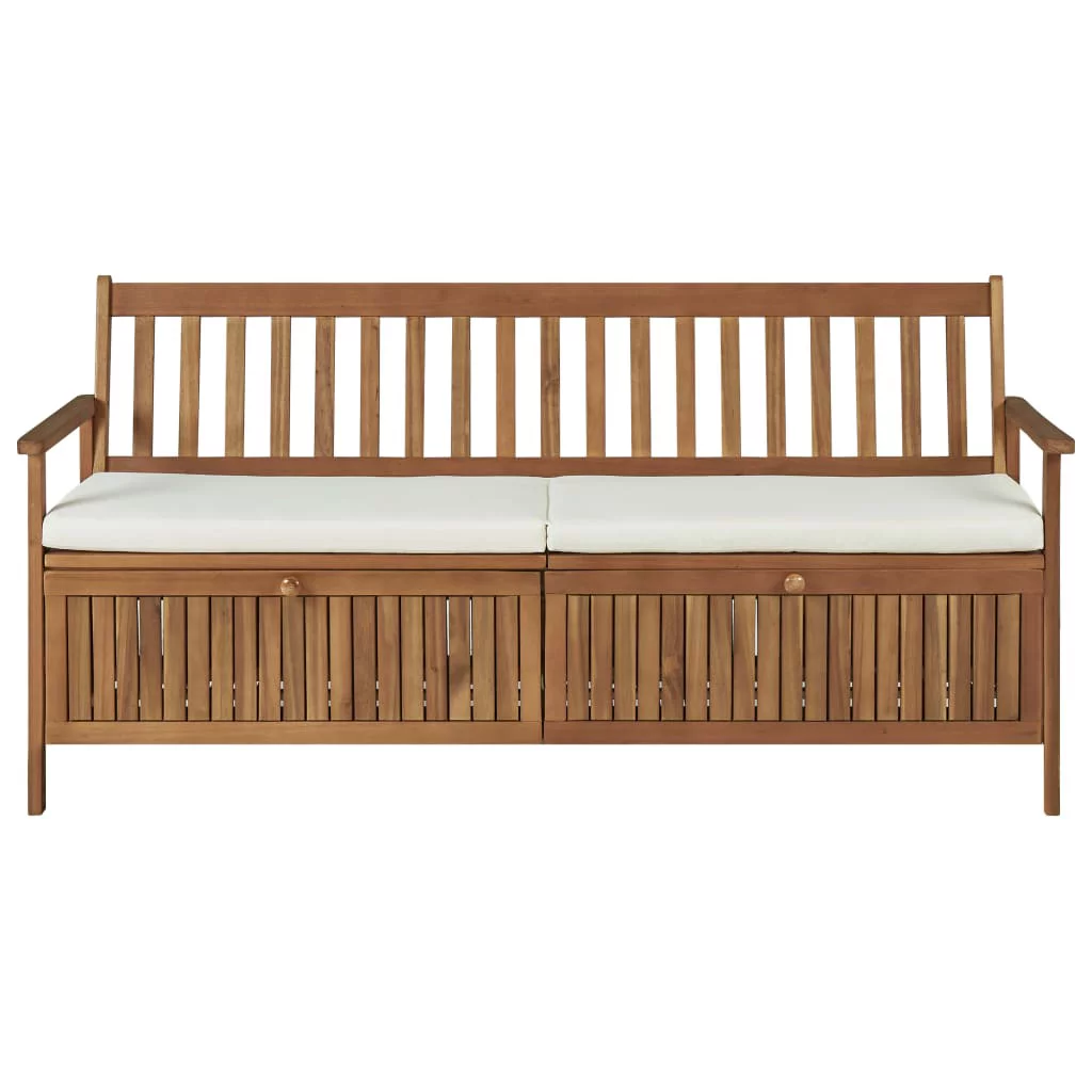 Storage Bench with Cushion 66.9" Solid Acacia Wood