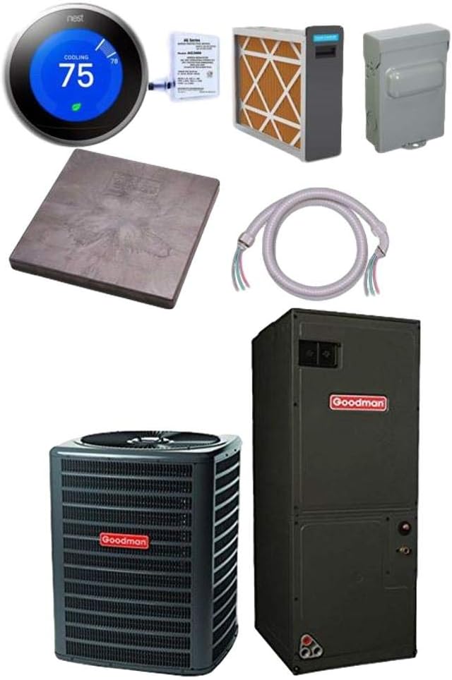Goodman 4 TON 14 SEER Air Conditioner Bundle with Multi Position Variable-Speed Motor, Condenser R-410A, 208/230V, 1 Phase, 60 Hz, GSX140361-AVPTC49D14