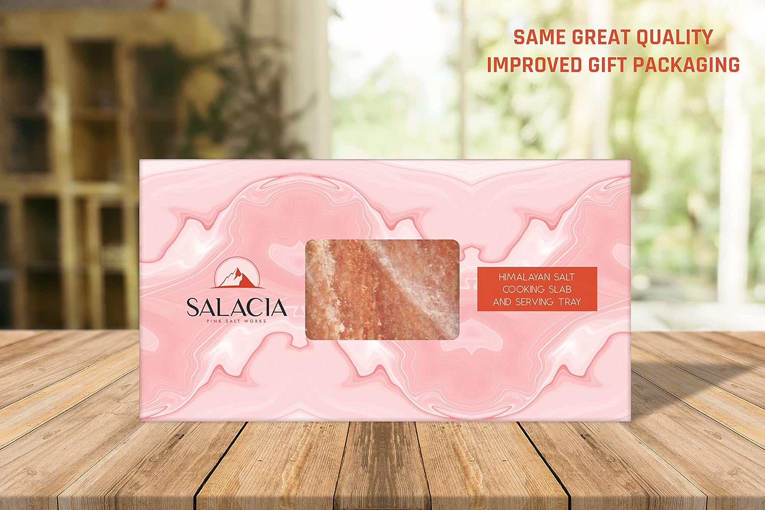 Himalite Himalayan Pink Salt Block & Metal Tray Set 12” x 8” x 1.5” for Cooking, Grilling, Cutting, and Serving with Himalayan Cooking Accessories Pack of 2