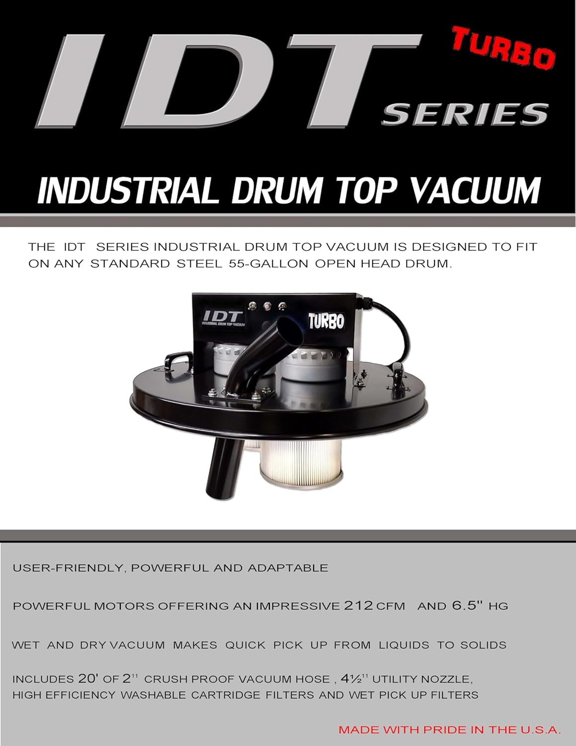 Industrial Drum Top Vacuum-Turbo