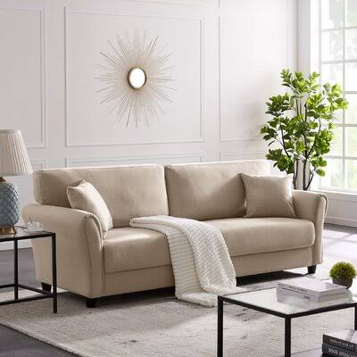 Inniston 85.43x22 Linen Flared Arm Sofa Winston Porter Fabric: Beige