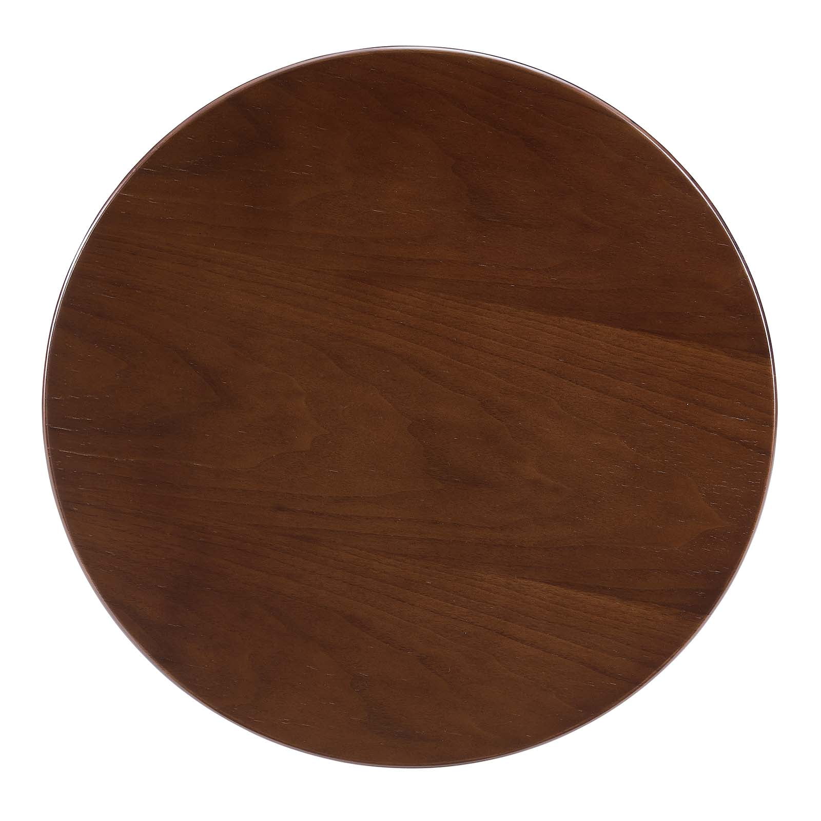 Modway Lippa 20" Round Wood Grain Side Table in Black Walnut