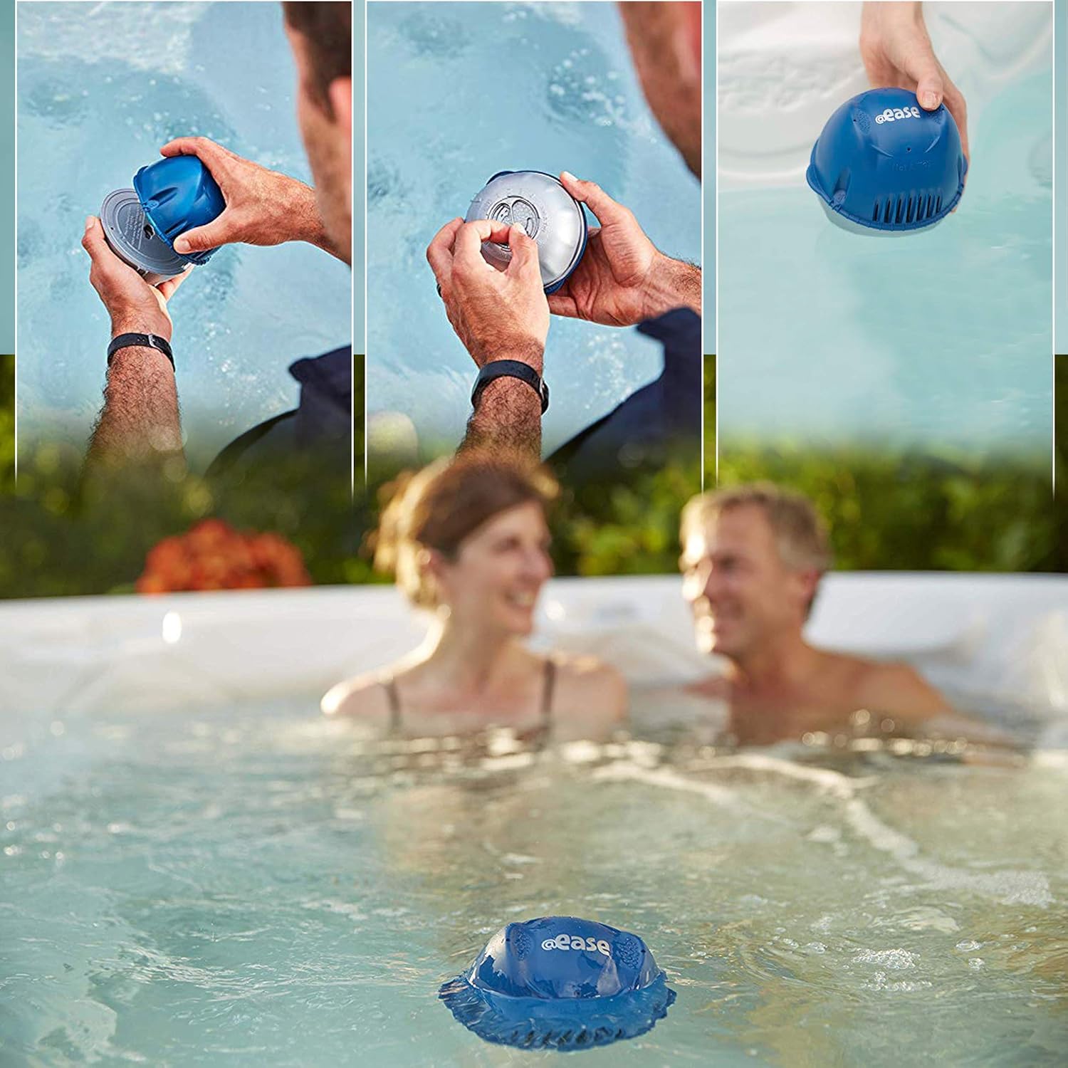 Frog @Ease Replacement SmartChlor Cartridges 3 Pack and Hot Tub Water Balance Guide