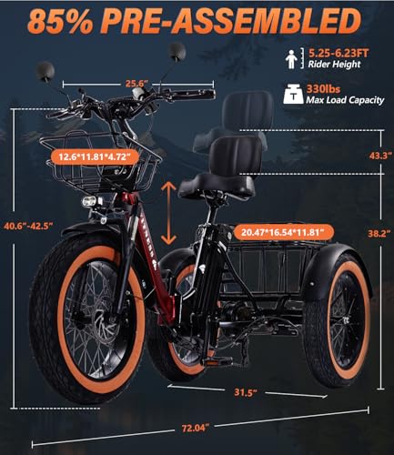 Adult Electric Tricycle Adult Tricycle 3 Wheel Bikes Adults Electric Three Wheel Bike