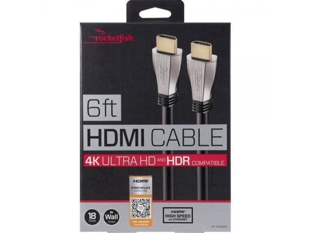 Rocketfish - HDMI cable - Black - 6 ft - M 19 pin HDMI Type A to M 19 pin HDMI Type A
