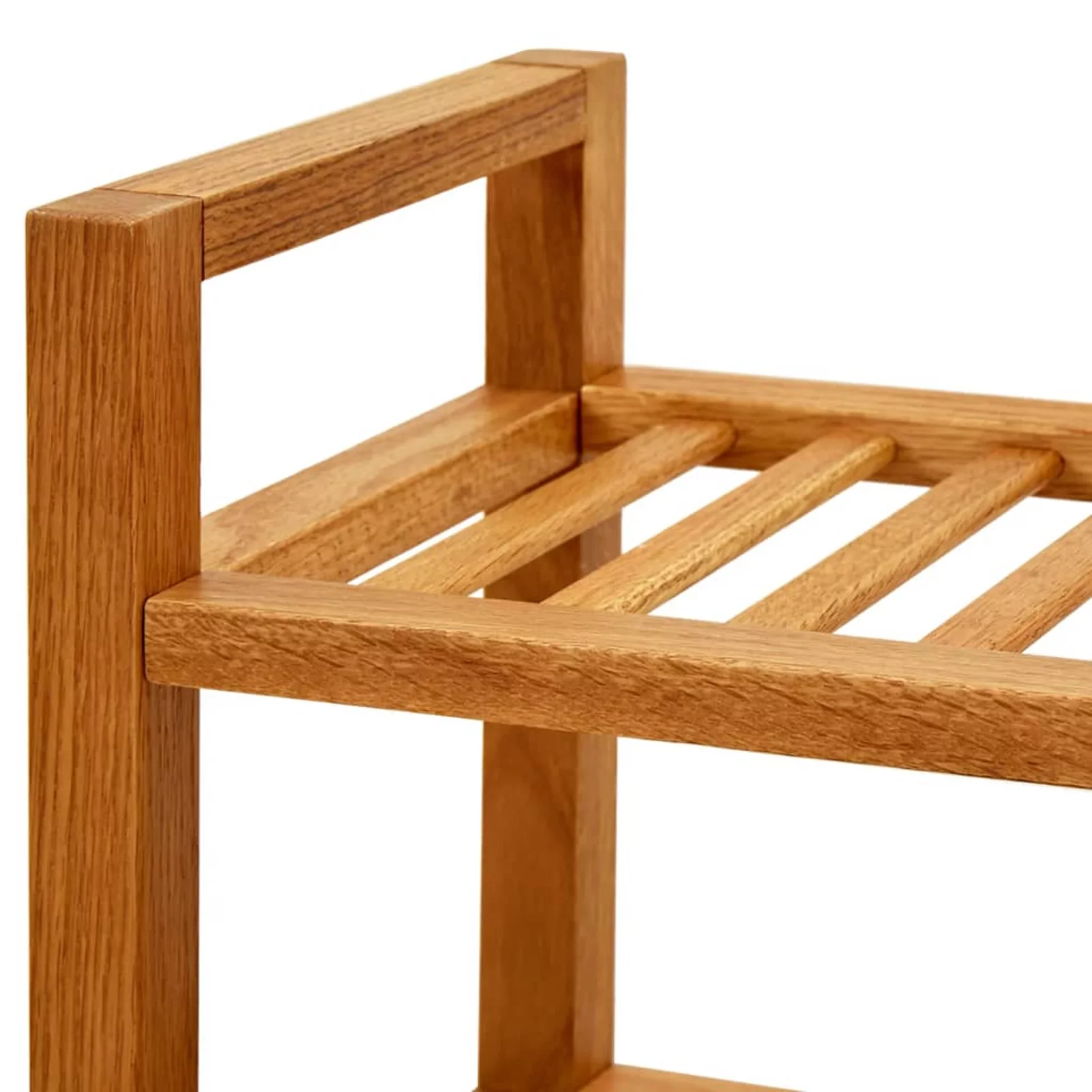 moobody 5-Tier Wooden Shoe Rack with Storage Shelves Oak Wood Free Standing Shoe Storage Organizer for Bedroom, Entryway, Hallway Home Furniture 19.6 x 10.6 x 39.3 Inches (W x D x H)