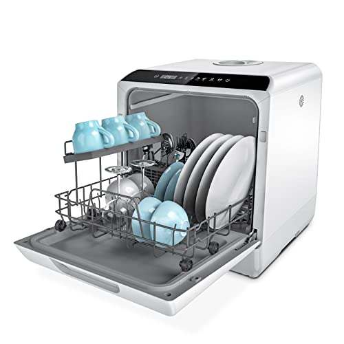 Hermitlux Countertop Dishwasher, 5 Washing Programs Portable Dishwasher With 5-Liter