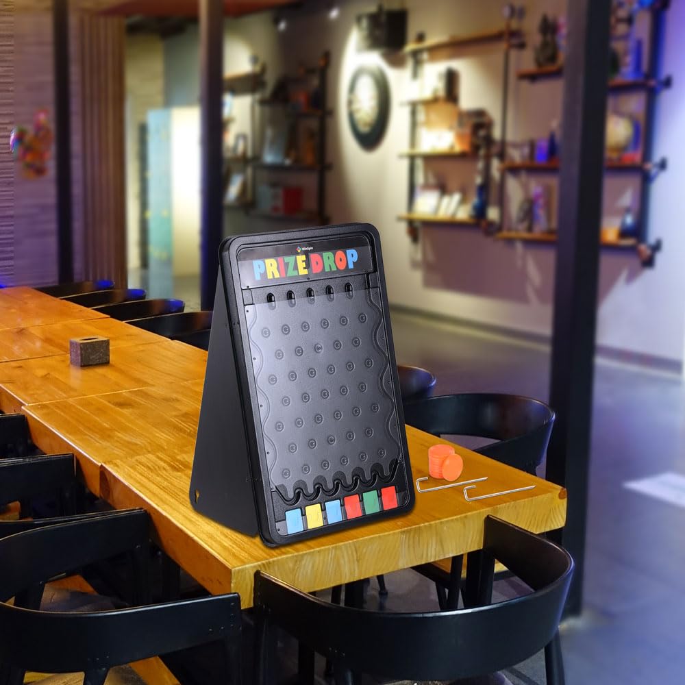 WinSpin 30 Prize Drop Plinko Board Disk Drop Game Customizable 6 Slots with 10 Pucks for Carnival Tradeshow Party