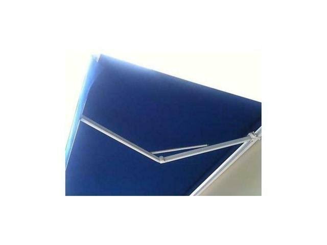 Aleko Retractable Patio Awning 12 x 10 ft Deck Sunshade Blue Color