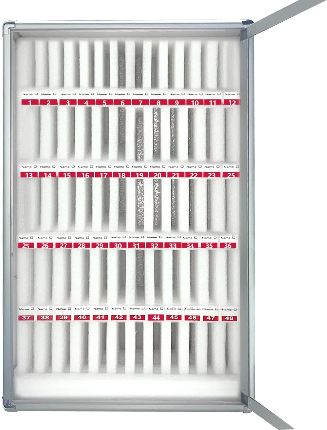 AIWFL Cell Phones Storage Cabinet 60 Slots Aluminum Alloy Cell Phones Holder Storage Box Mobile Phones Desktop Organizer Wall-Mounted Pocket Chart Storage Locker Box with a Lock for Classroom Office
