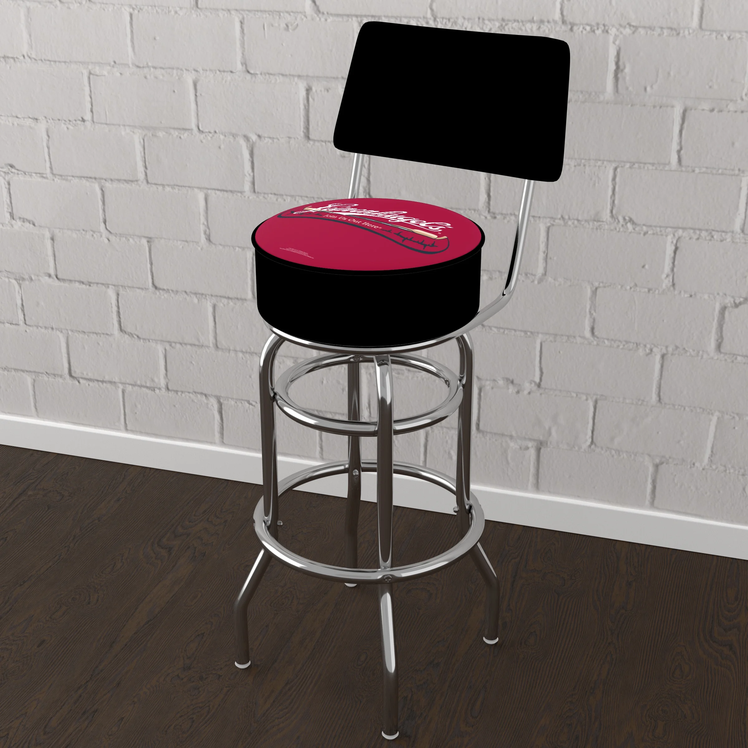 Trademark Gameroom Leinenkugel's Logo Bar Stool with Back Rest
