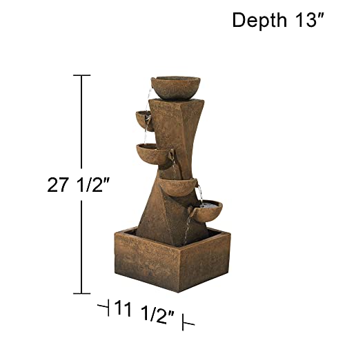 Modern Cascade 34 1/2" High Rustic Garden Fountain