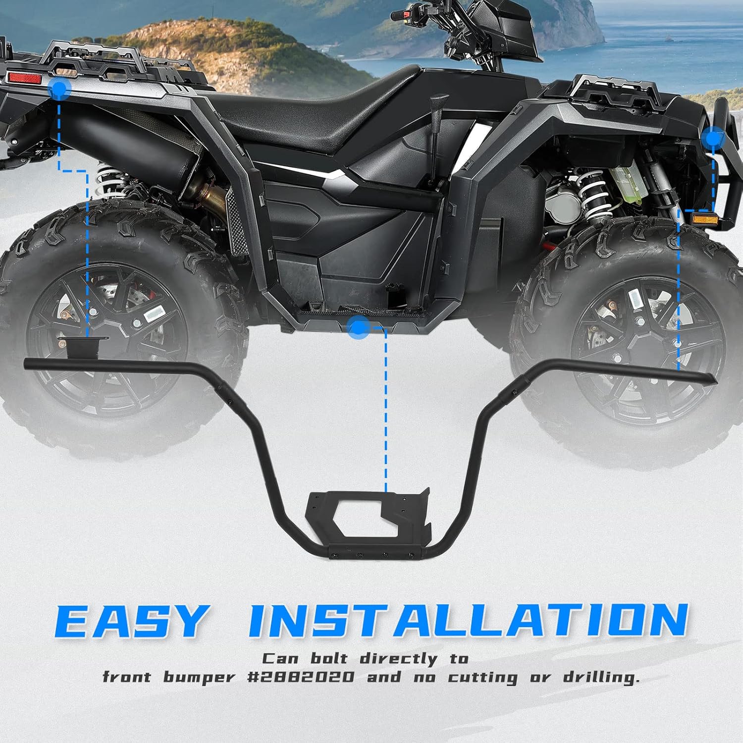ATV Body Armor Compatible with Polaris Sportsman 850 1000 XP 2017-2022, kemimoto Side Bumper Protection Frame Ultimate Body Armor, Left & Right, Accessories Replacement 2882090