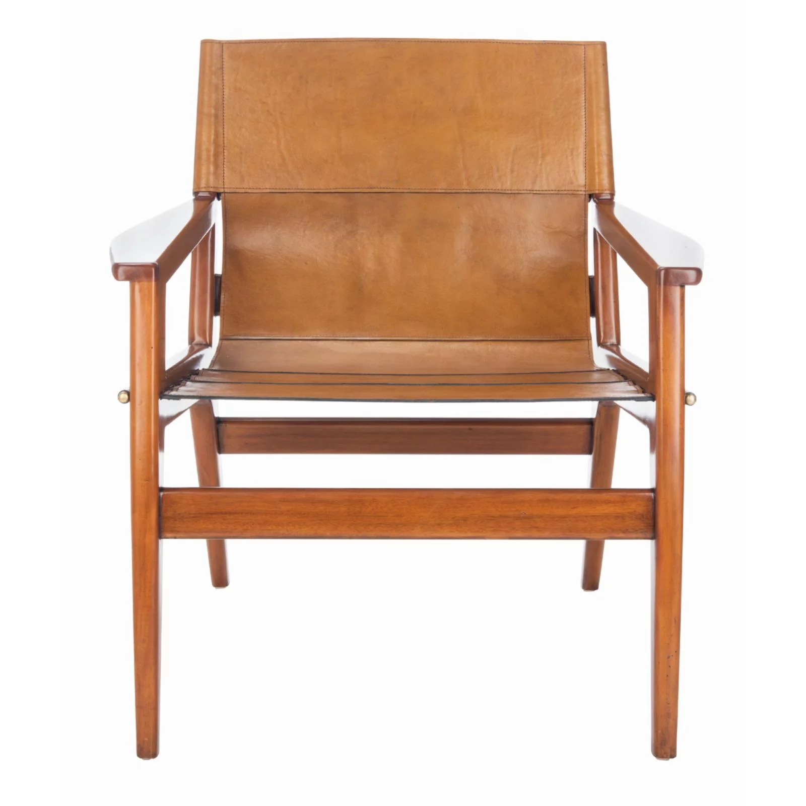 SAFAVIEH Couture Culkin Modern Leather Solid Sling Chair, Brown